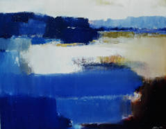 Wim Blom-Landscape with blue field 1964