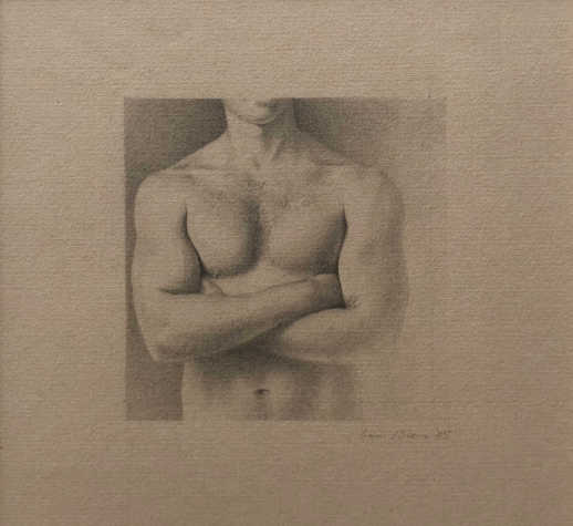 Wim Blom-Torso  1985 pencil on paper  15 x 15cm  6”x6” inWim Blom-Torso  1985 pencil on paper  15 x 15cm  6”x6” in