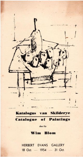 Wim Wim Blom- Herbert Evans Gallery Zuid Afrika, Katalogus van skilderye 1954