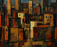 Wim Blom-an entrance to the city ,1955   48 x 58 cm