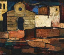 Wim Blom - Florence  oil on board-1955  58x56 cm