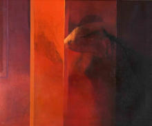 Wim Blom - Girl looking out oil on canvas 1974 59x72cm