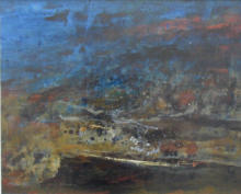 Wim Blom - Landscape - oil on board 1965