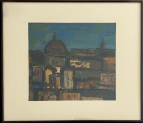 Wim Blom -    View of Florence 1957 oil on panel  32.2x36.5 cm frame: 49x57 cm