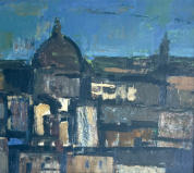 Wim Blom -    View of Florence 1957 oil on panel  32.2x36.5 cm frame: 49x57 cm