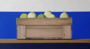 Wim Blom-Box with fruit 2018 oil on canvas 30 x 56 cm