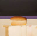 Wim Blom-Loaf of Bread 2010 oil on panel 46.5 x 46.5 cm- 18.5 x 18.5 inches