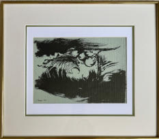 Wim Blom-Turbulent Sea 1965  8”x11” frame: 18”x15.5”