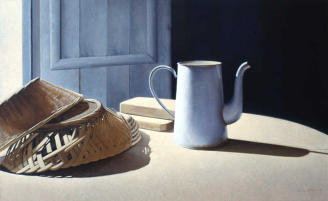 Wim Blom- Basket and jug on table