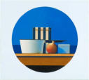 Wim Blom- Tondino.Striped Tin 2007 oil on canvas 45.5 x 51 cm- 18 x 20 inches