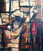 Wim Blom- painted in England-Crucifiction 1958-59-16"x22"