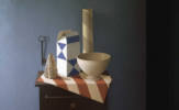 Wim Blom - 227 Chequred box 1982 oil 50x61 cm