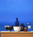 Wim Blom - Dusty bottles and cups on shelf