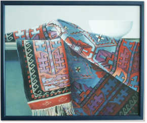 Wim Blom - Oriental rug with white bowl 1985 - 60 x 73 cm  *canvas giclee reproduction print  