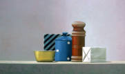 Wim Blom - Pepper mill and blue jar with white dots