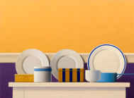Wim Blom - Three plates 2009   20”x26”  