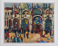 Wim Blom - Venice facade 1953  40 x 50 cm 