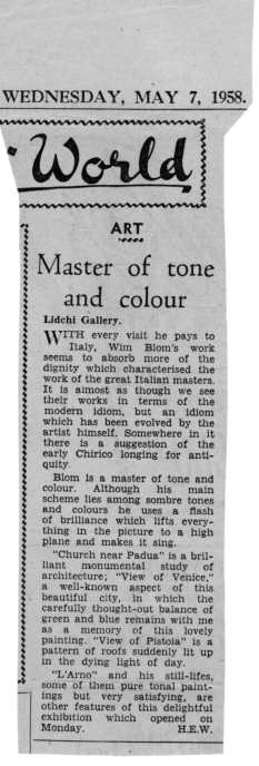 Wim Blom Master of tone and colour