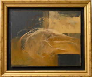 Wim Blom Reclining man 1972  1972-8.5x10.5 inch-frame 14x12 inch