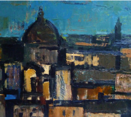 Wim Blom View of Florence 1957 oil on panel