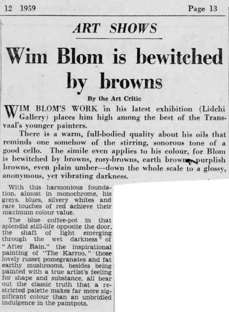 Wim Blom is bewitched by browns