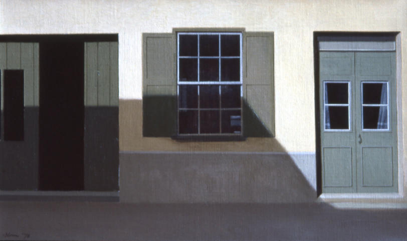 Wim Blom-Blacksmith's shop 1978 oil on canvas 27x46 cm 