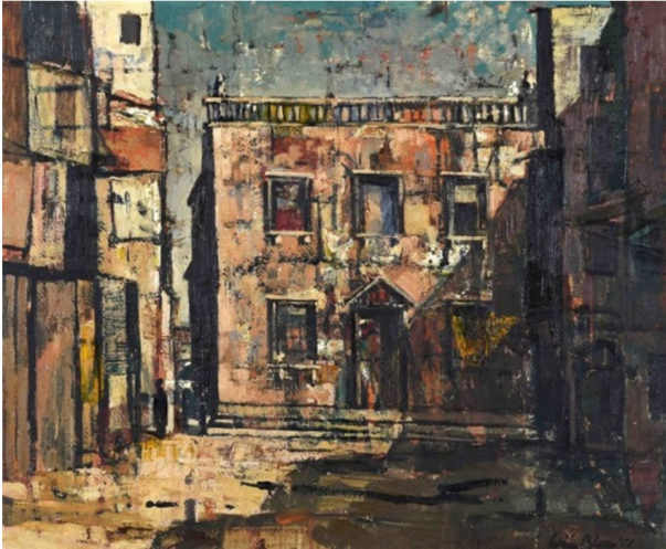 Wim Blom-Bokap street 1951 oil on canvas 48 x 58 cm