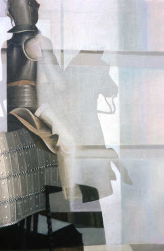 Wim Blom-Knight in armour 1980 oil 60x73 cm